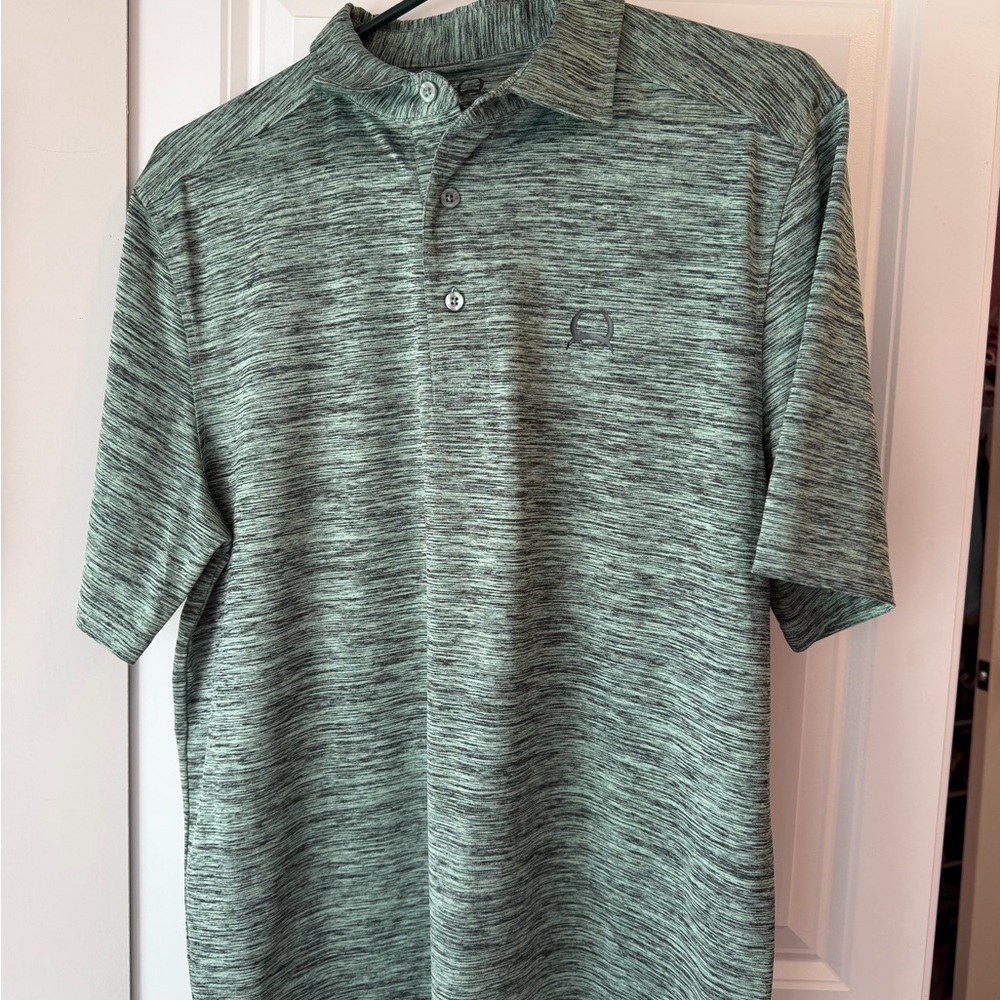 Cinch Men's Heathered Mint Green Performance Polo
